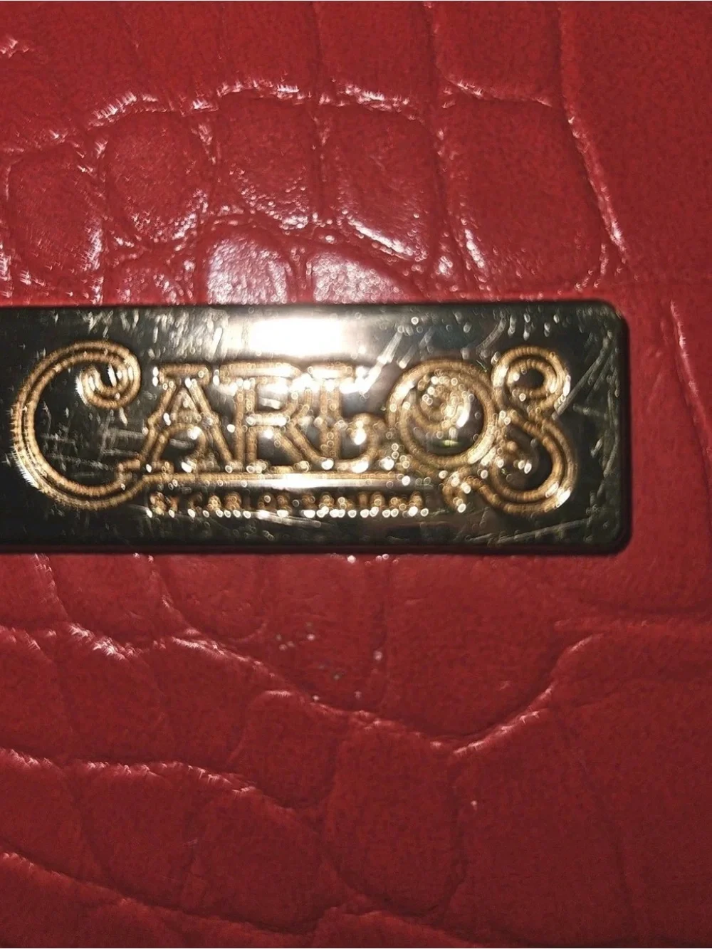 Carlos Santana Bold Red Croc-Embossed Tote